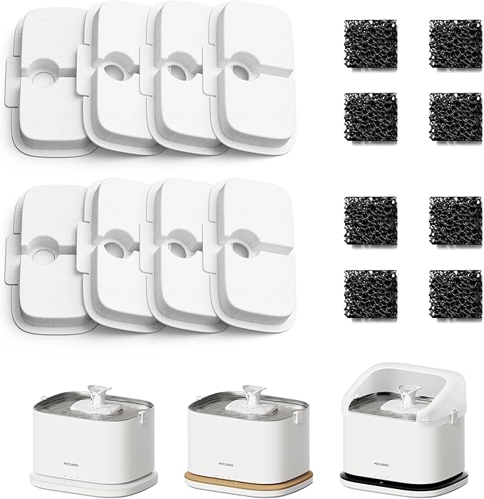PETLIBRO Cat Water Fountain Filter Replacement, 8 Packs Pet Fountain Filter & by PETLIBRO