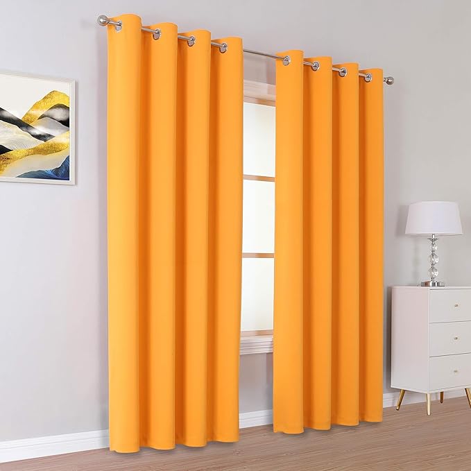 Dualife Marigold Blackout Curtain Panels/Drapes - Image 2