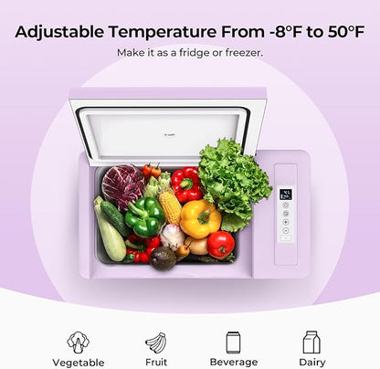 BougeRV Purple 23Quart Portable Refrigerator, 12 Volt Fridge 22L, Portable - Image 4