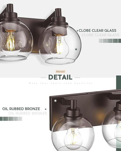 METWET Bathroom Light Fixtures Over Mirror, 5-Light Oil Rubbed Bronze Bathroom - Image 3