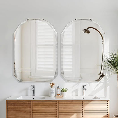 Bathroom Mirror for Wall, Bathroom Vanity Mirror, Beveled Edge Frameless Wall - Image 2