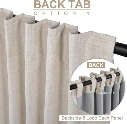 100% Blackout Shield Linen Blackout Curtains - Image 3