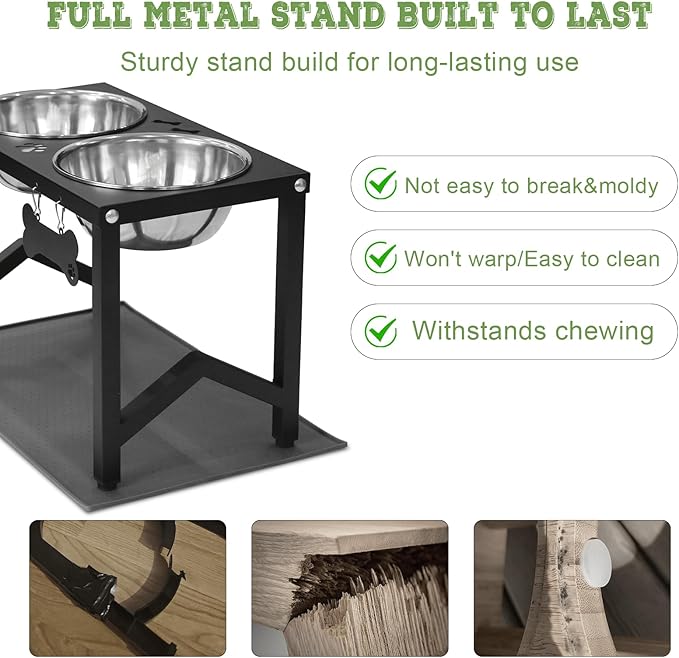 Elevated Dog Bowls, Metal Raised Dog Bowl Stand - Image 5