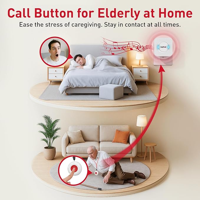 CallToU Wireless Caregiver Pager Smart Call System 2 SOS Call - Image 8
