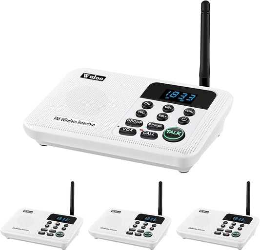 Wuloo Intercoms Wireless for Home 1 Mile Range 22 Channel 100 Digital Code by Wuloo