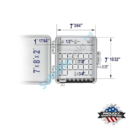 SatelliteSale Weatherproof Junction Box Heavy Duty Enclosure 8x7x2 Inches - Image 3