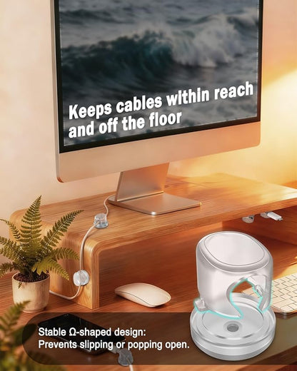 Rotatable Cord Organizer, Snap-Lock Cable Clips Phone Charger Cord Holder - Image 2