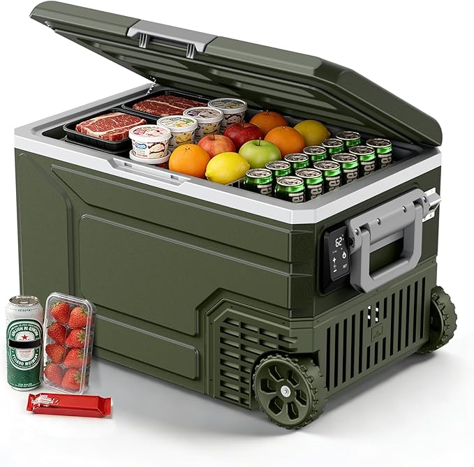 12V Portable Refrigerator, 68 Quart Dual-Voltage 12V/24V DC Car Cooler by Electactic