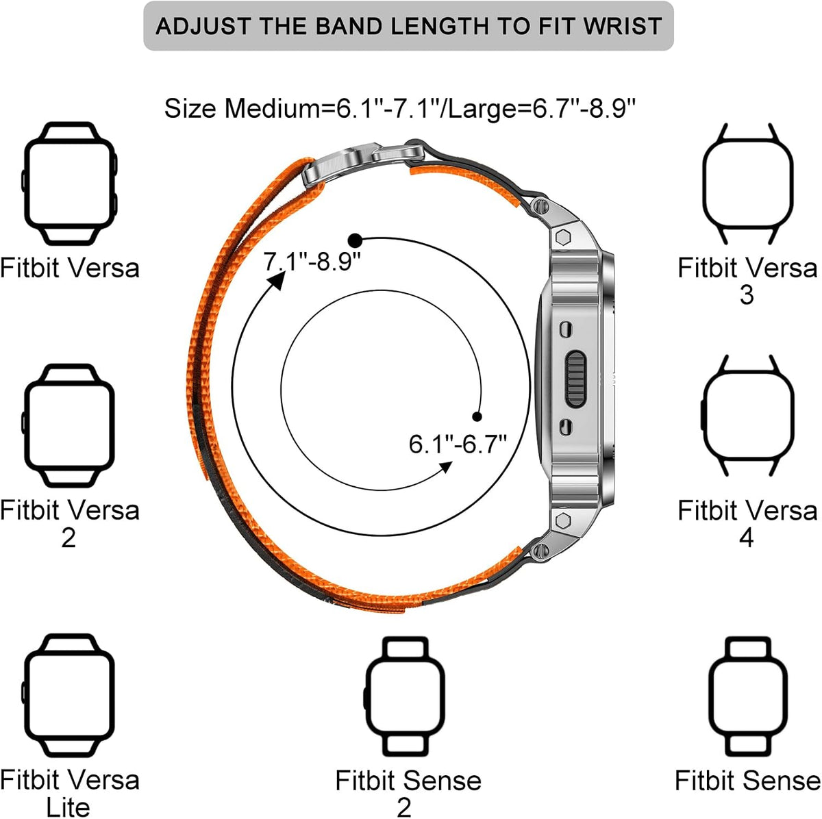 miohhr nylon bands with stainless steel case for shown in use