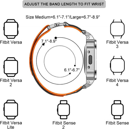 miohhr nylon bands with stainless steel case for shown in use