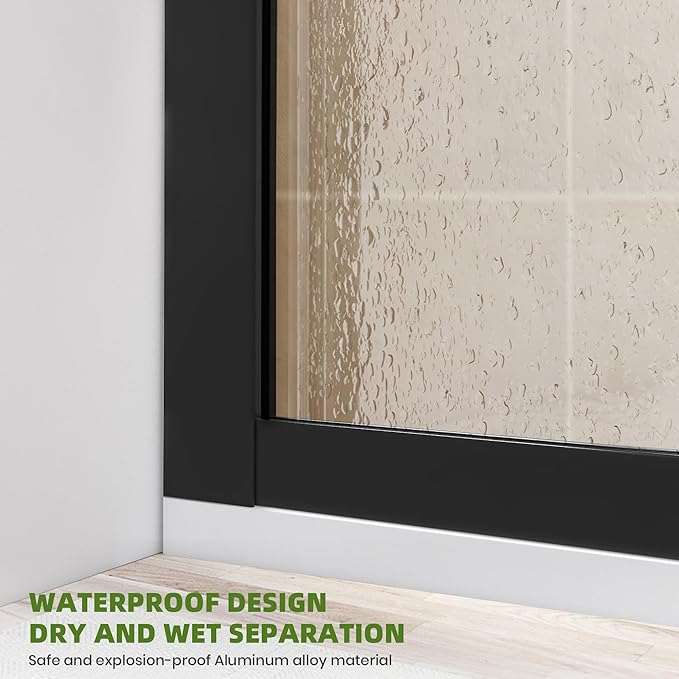 Fixed Shower Glass Panel, 5/16" Tempered Glass Shower Screen Easy to Clean - Image 3