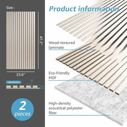 Art3d 2 Wood Slat Acoustic Panels - Image 5