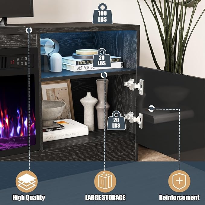 VITESSE Fireplace with TV Stand 36" inch Electric Fireplace Up to 80" TVs - Image 7