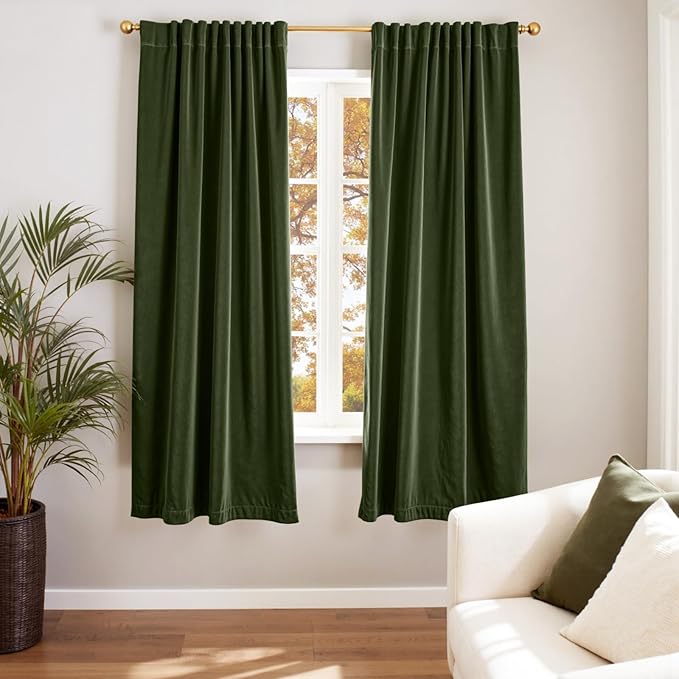 Lazzzy Velvet Blackout Curtains Thermal Insulated Room Window Drapes Super Soft by Lazzzy