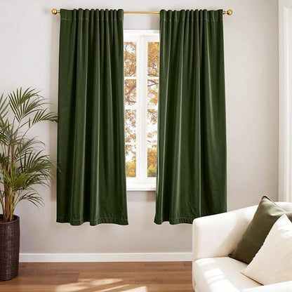 Lazzzy Velvet Blackout Curtains Thermal Insulated Room Window Drapes Super Soft by Lazzzy