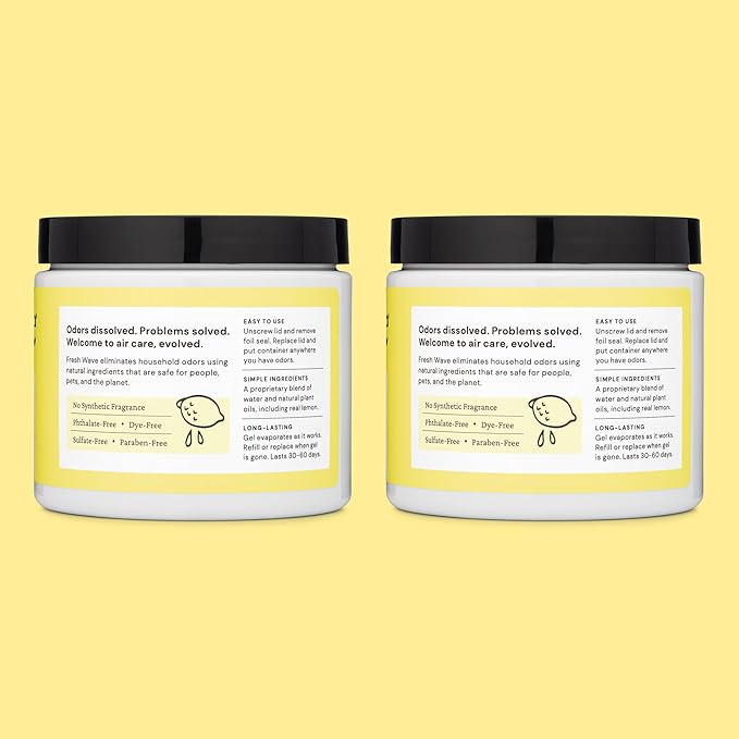Fresh Wave Lemon Odor Removing Gel, 15 oz., Natural Plant-Based Odor Eliminator - Image 7