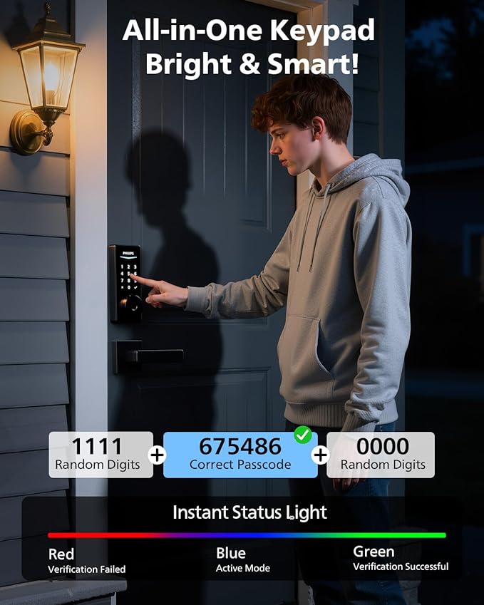 Philips Wi-Fi Smart Lock with Handles, WiFi Keyless Entry Front Door Lock Set - Image 6