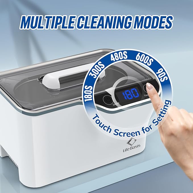 LifeBasis Ultrasonic Jewelry Cleaner, Professional 45kHz Ultrasonic Cleaner - Image 4
