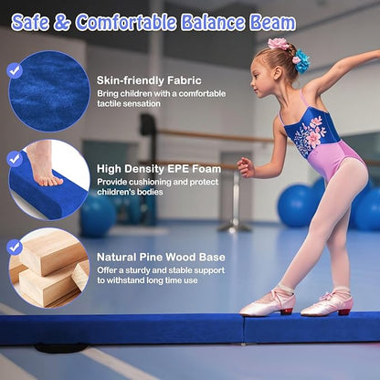 Giantex 7FT/8FT/9FT Balance Beam, Folding Gymnastics Beam w/Carry Handles - Image 4