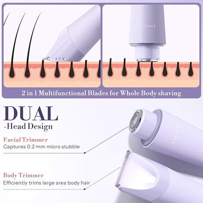 Bikini Trimmer for Women, Flyant 2 in 1 Electric Shaver for Women, Pubic Hair - Image 2