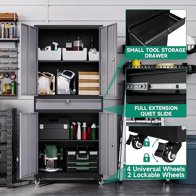 Letaya Metal Garage Storage Cabinet - Image 6