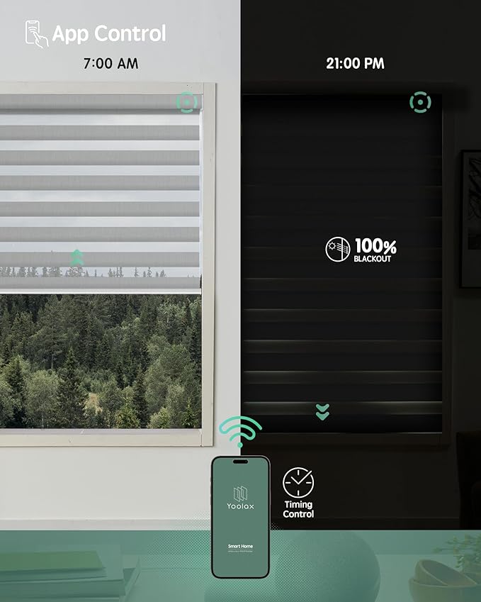 Yoolax Motorized Zebra Blinds Compatible - Image 4