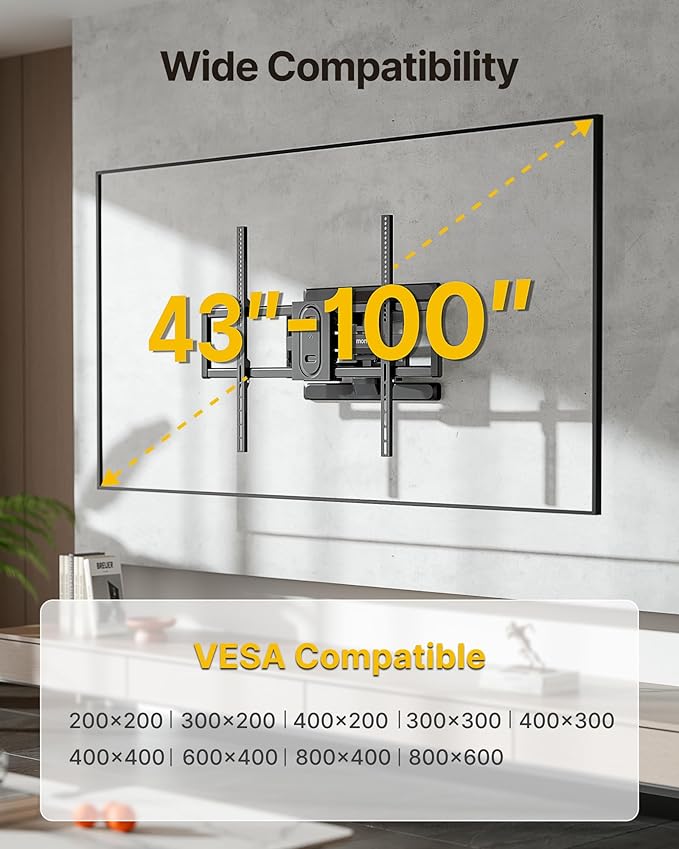 monTEK Heavy Duty Full Motion TV Wall Mount - Image 2