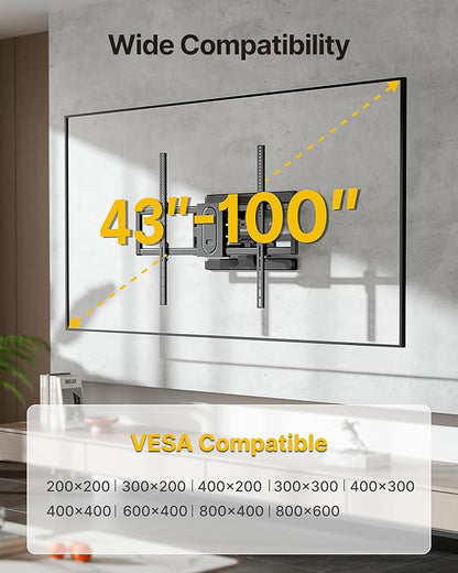 monTEK Heavy Duty Full Motion TV Wall Mount - Image 2