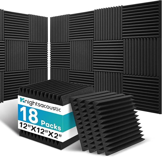 18 Pack Sound Proof Foam Panels by Knightsacoustic
