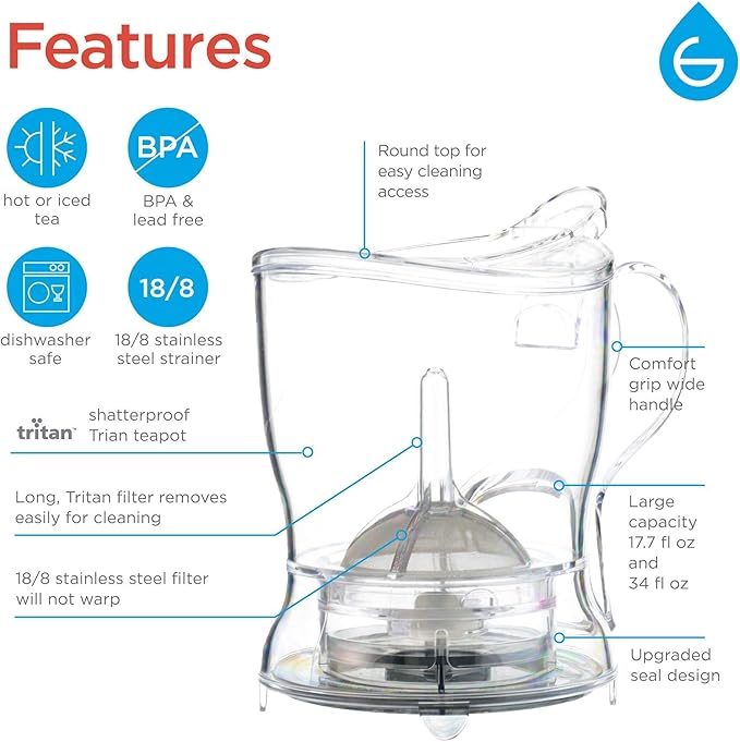 GROSCHE Aberdeen 34 oz tea pot and bottom dispensing tea steeper and Cyprus - Image 2