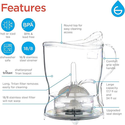 GROSCHE Aberdeen 34 oz tea pot and bottom dispensing tea steeper and Cyprus - Image 2
