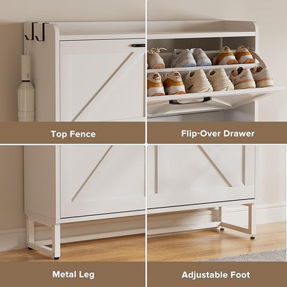 EOYUTLLY Shoe Cabinet Storage for Entryway, Narrow Shoe Rack - Image 7