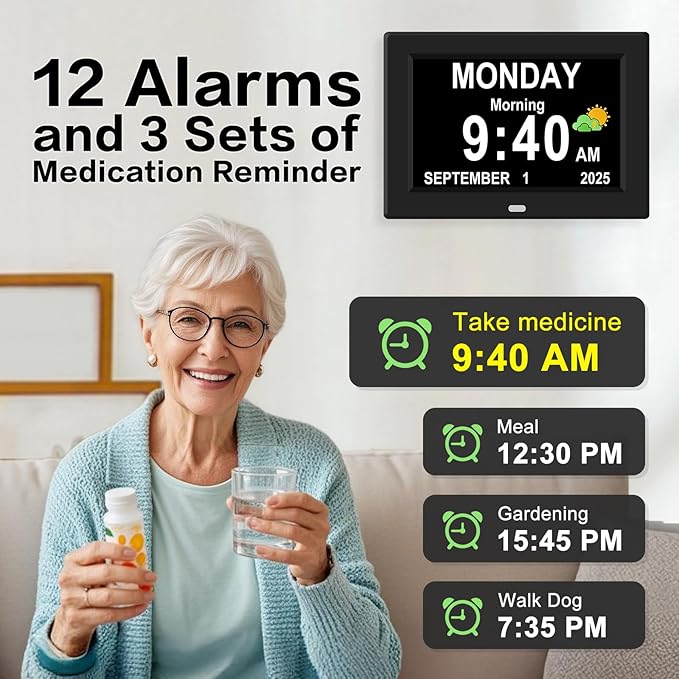 8‘’ Digital Calendar Day Clock, Gifts - Image 5