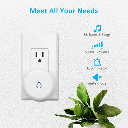 Wieless Door Bells Chimes, AMHEY Door Chime Doorbell - Image 3