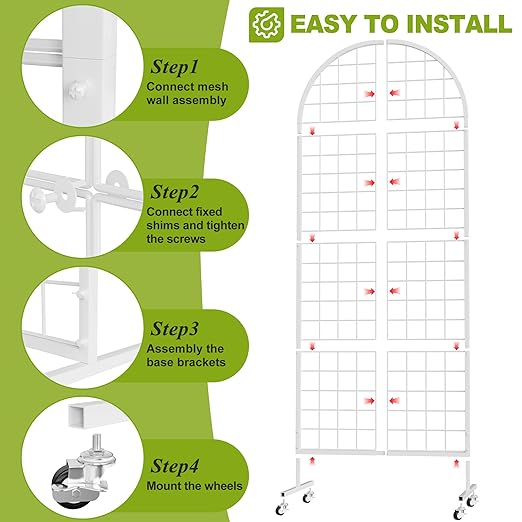 VGMiu Grid Wall Panel 1PCS Display Stand 2' x 5.2' FT White Grid Wall Panels - Image 3