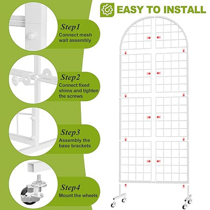 VGMiu Grid Wall Panel 1PCS Display Stand 2' x 5.2' FT White Grid Wall Panels - Image 3