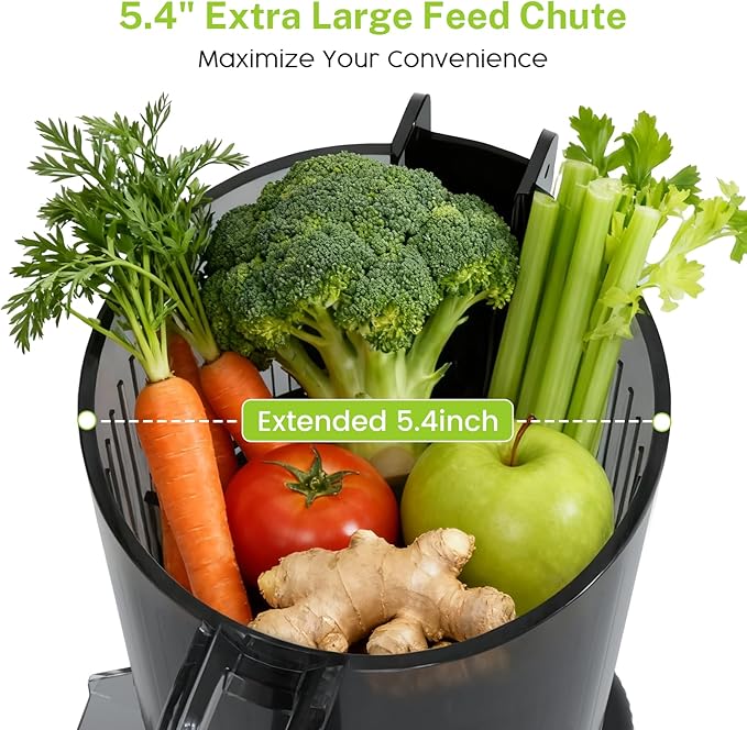 Kndko Juicer Machines with 5.4" Large Feed Chute, Cold Press Juicer - Image 4