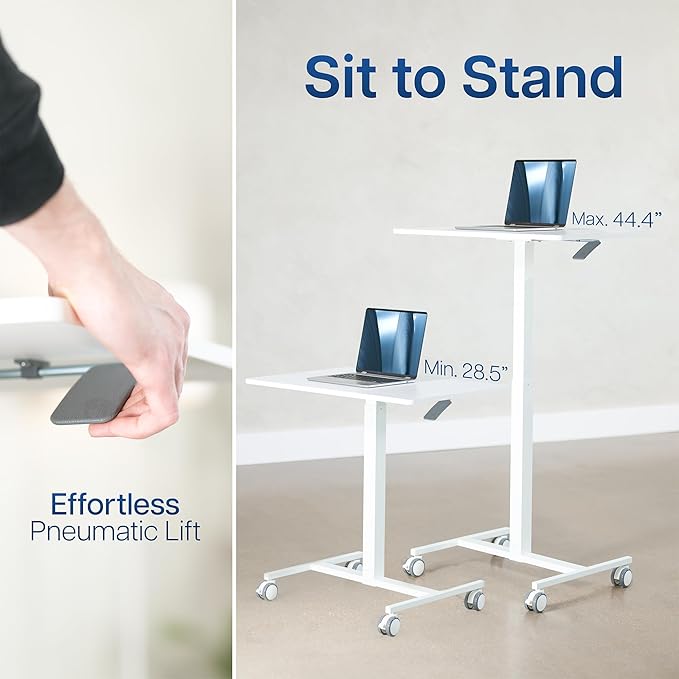 VIVO Mobile 28 inch Standing Laptop Cart, Height Adjustable Small Rolling Desk - Image 5