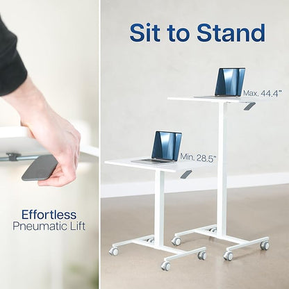 VIVO Mobile 28 inch Standing Laptop Cart, Height Adjustable Small Rolling Desk - Image 5