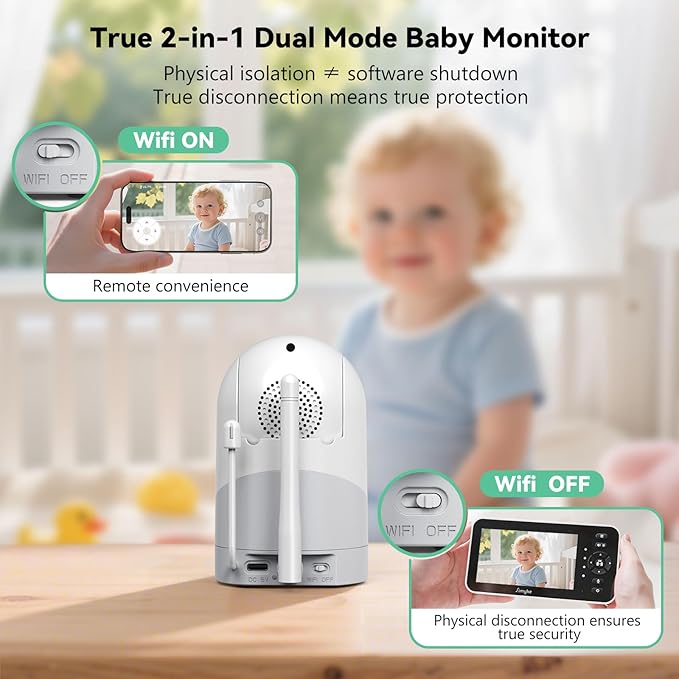 Video Baby Monitor with Camera and Audio, No Wifi or Free App Mode, - Image 6