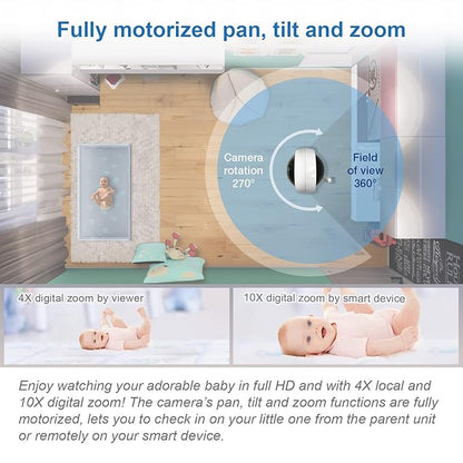 VTech RM7764HD 1080p WiFi Remote Access Baby Monitor, 360° Pan&Tilt, 7” 720p HD - Image 3