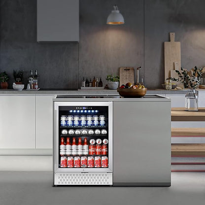 Tylza 24 Inch Beverage Refrigerator, 190 Can Capacity, Glass Door, Advanced - Image 7