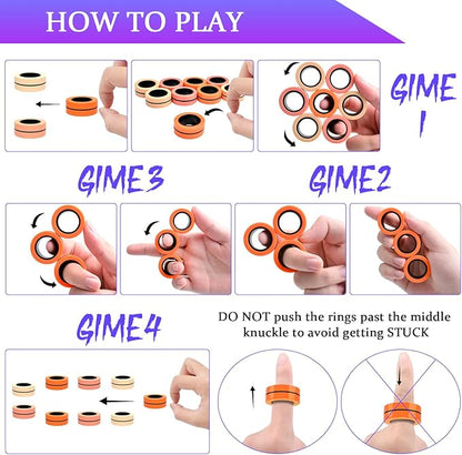 Cevioce 9 PCS Magnetic Ring Fidget Toys Set, ADHD Anxiety Magnetic Finger - Image 5