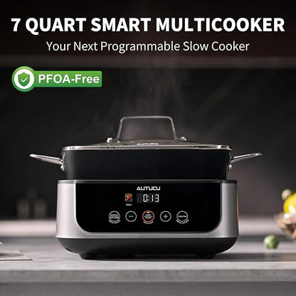 Slow Cooker 7 Quart | Programmable Multi-Cooker PFOA-Free Ceramic Coating - Image 2