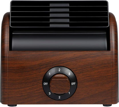 POOCCI Desk Fan Personal Quiet Powerful Small Table Fans Retro Bladeless Fans by POOCCI