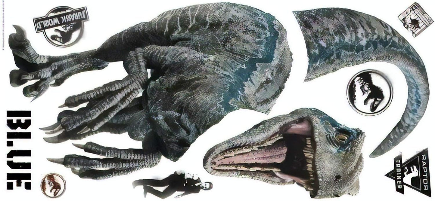 Jurassic World Fallen Kingdom Velociraptor Giant Peel and Stick Wall Decals, Vinyl, Made in USA