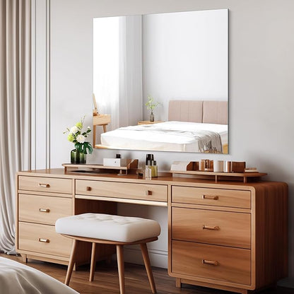 CILIBER Frameless Wall Mirror, 36x36 inch Square Bathroom Mirrors - Image 3