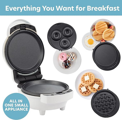 3 in 1 Mini Breakfast Maker- Make Mini Waffles Donuts Pancakes or Eggs all in 1 - Image 3