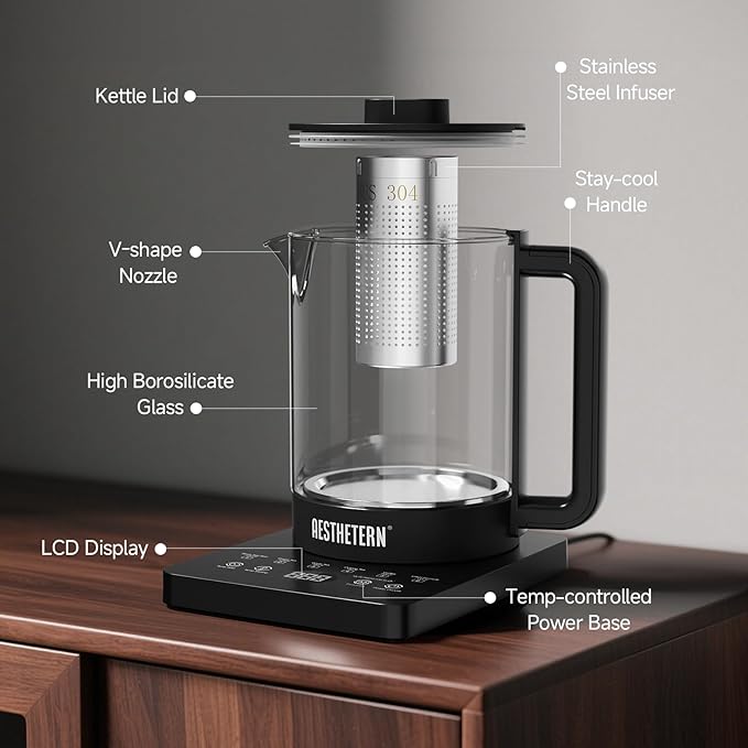 Electric Tea Kettle with Infuser Temperature Control and Automatic Shut Off 24 - Image 7