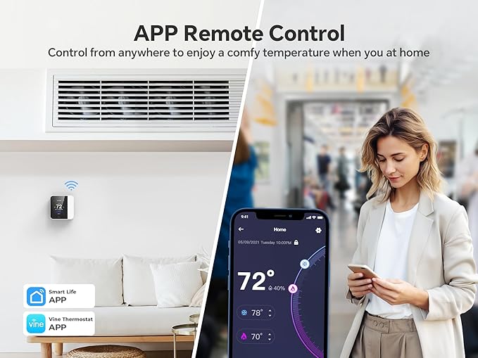 vine Smart Thermostat for House, WiFi Thermostats for Home Compatible - Image 3